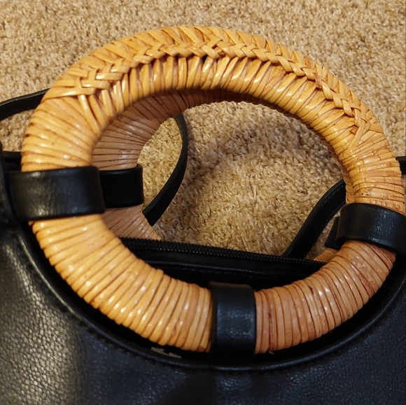 ❤️SALE! ANTHROPOLOGIE Natalia Wicker-Handled Small Tote 2 in 1 Convertible Bag - Picture 6 of 13